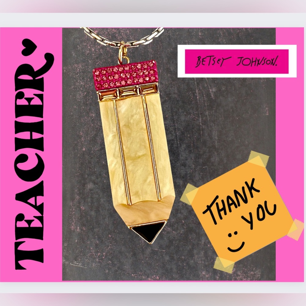Betsy Johnson Pencil Pendant- Thank You Gift for Teacher
